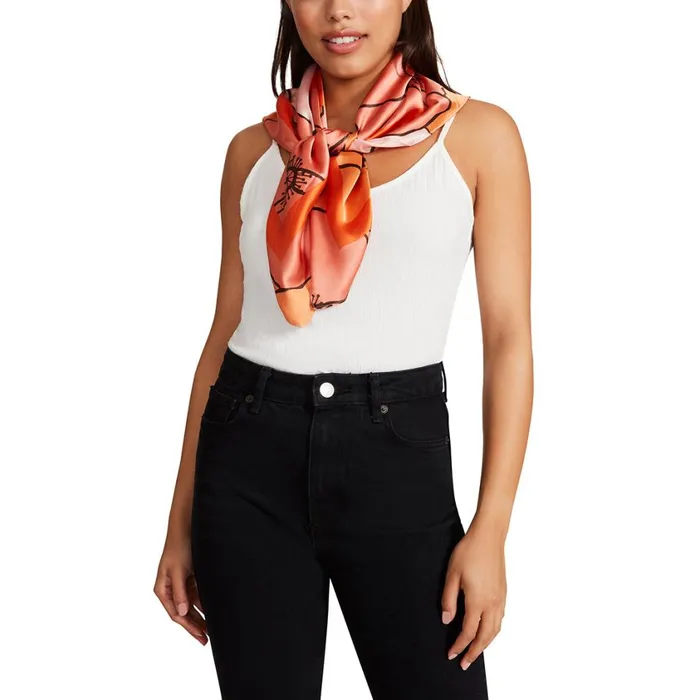 Steve Madden Poppy Print Bandana Red Multi Womens Hats and Hair Accessories Steve Madden Poppy Print Bandana Red Multi Womens Hats and Hair Accessories