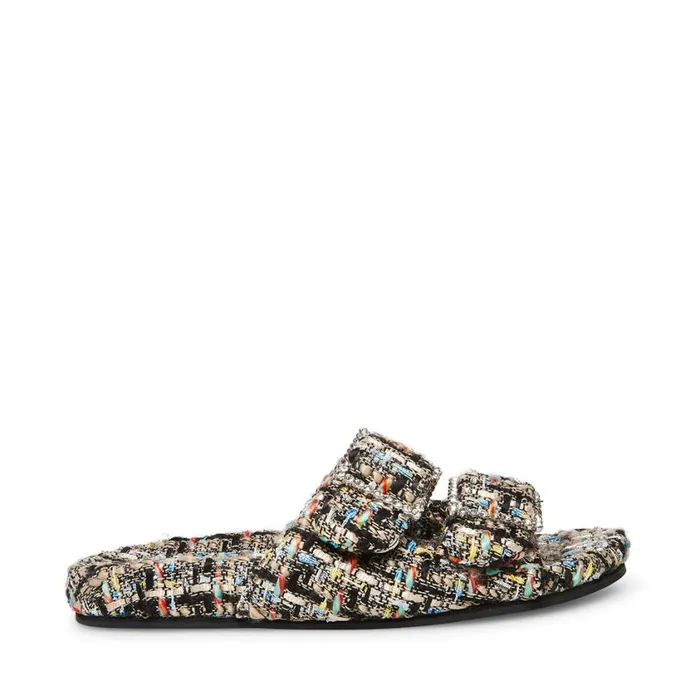Steve Madden Sandstorm Black Multi Womens Slippers