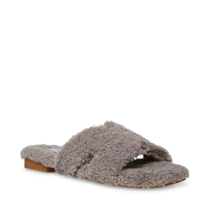 Steve Madden Seek Grey Womens Slippers Steve Madden Seek Grey Womens Slippers