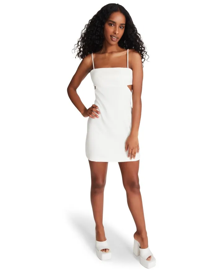 Steve Madden Side Cut Mini Dress White Womens Dresses Steve Madden Side Cut Mini Dress White Womens Dresses