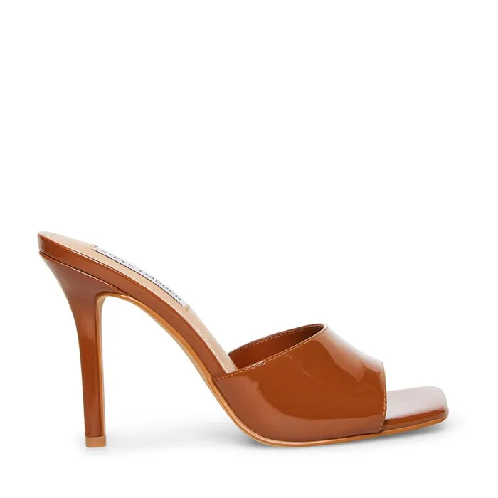 Steve Madden Signal Cognac Patent Womens Heels