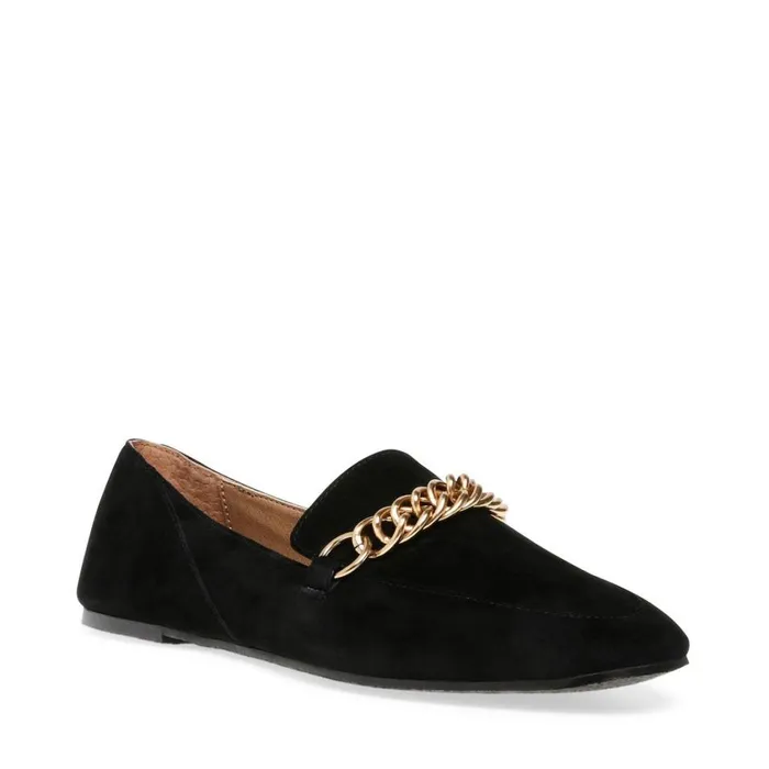 Steve Madden Soprano Black Suede Womens Flats
