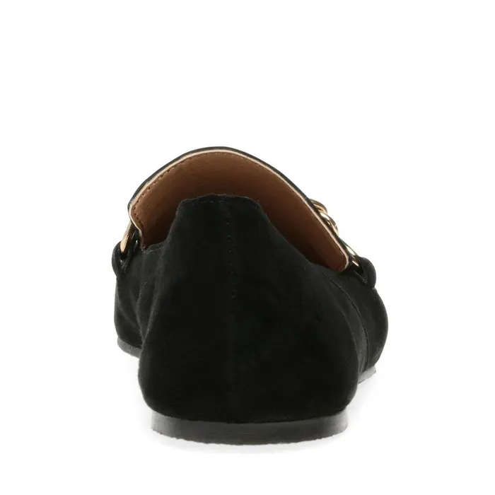 Steve Madden Soprano Black Suede Womens Flats