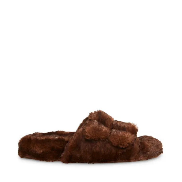 Steve Madden Staycation Brown Womens Slippers