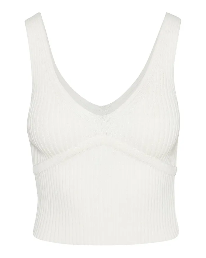 Steve Madden Sweater Cropped Tank White Womens Tops
