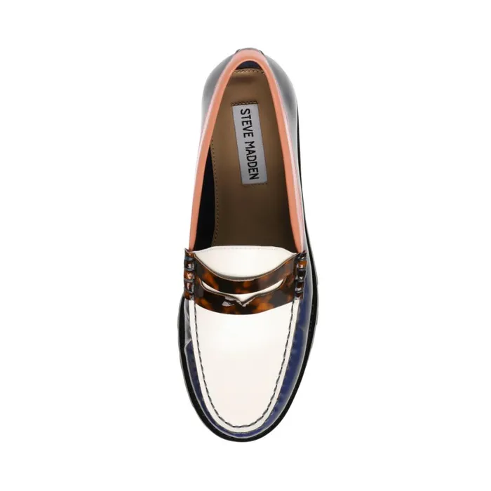Steve Madden Tayloring Navy Multi Womens Loafers