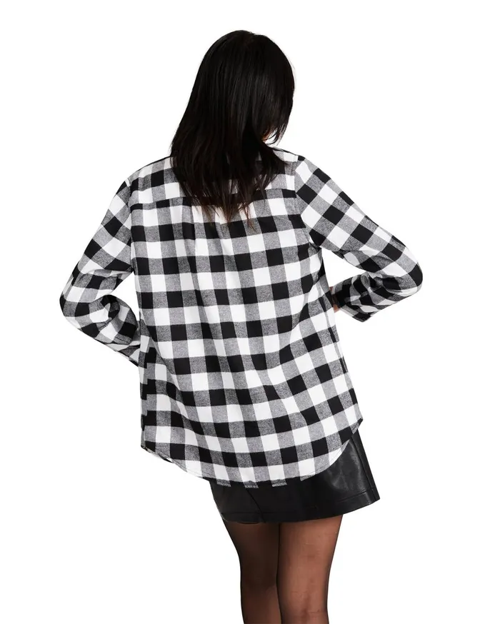 Steve Madden Teddy Lined Flannel Black Womens Jackets and Coats Steve Madden Teddy Lined Flannel Black Womens Jackets and Coats