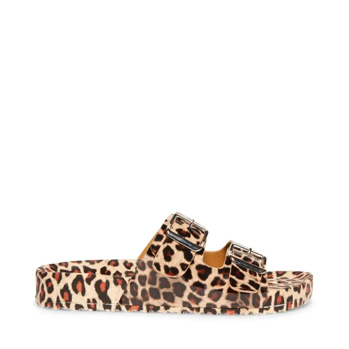 Steve Madden Teddy T Leopard Womens Sandals