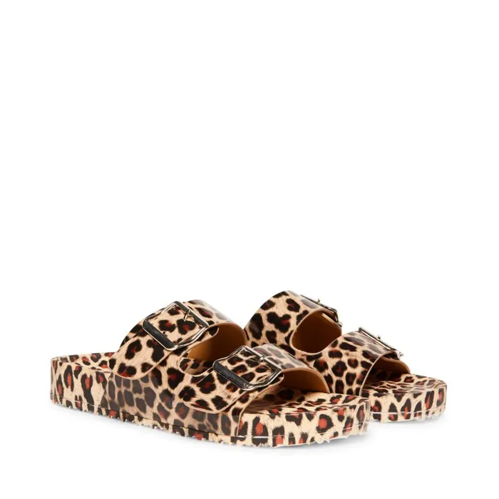 Steve Madden Teddy T Leopard Womens Sandals