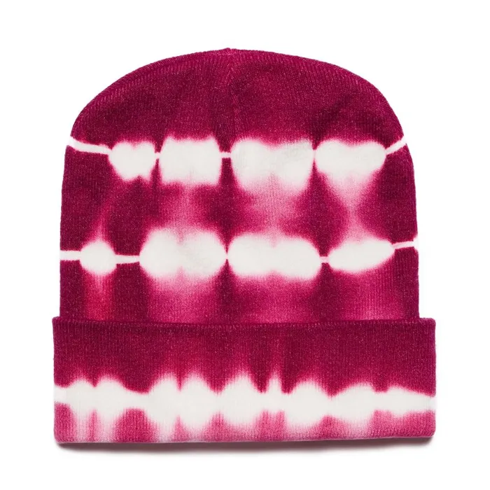 Steve Madden Tie Dye Beanie Magenta Womens Hats and Hair Accessories