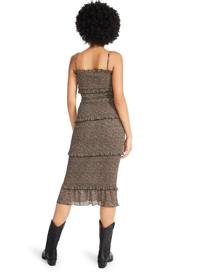 Steve Madden Tiered Midi Dress Green Womens Dresses Steve Madden Tiered Midi Dress Green Womens Dresses