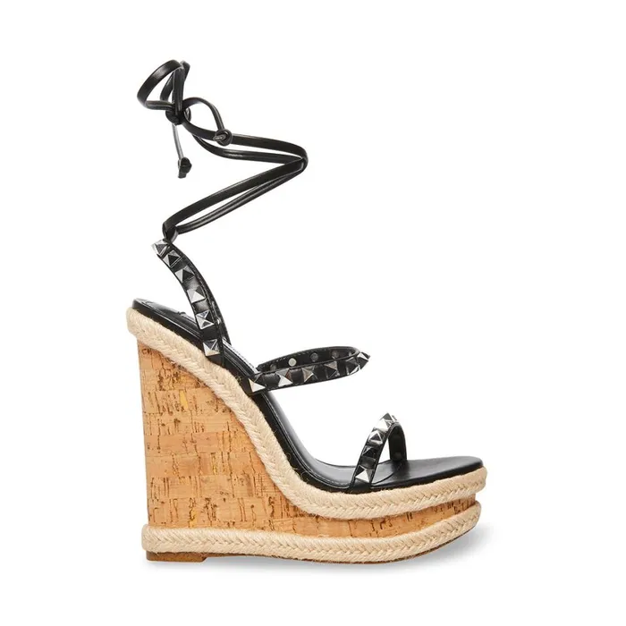 Steve Madden Tinsley Black Multi Womens Wedges