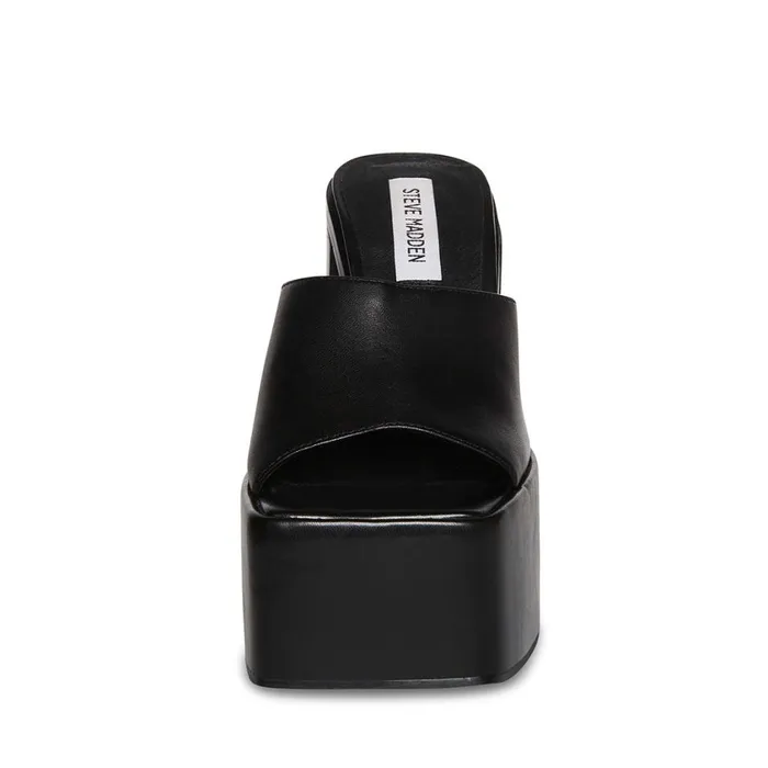 Steve Madden Trixie Black Leather Womens Mules Steve Madden Trixie Black Leather Womens Mules