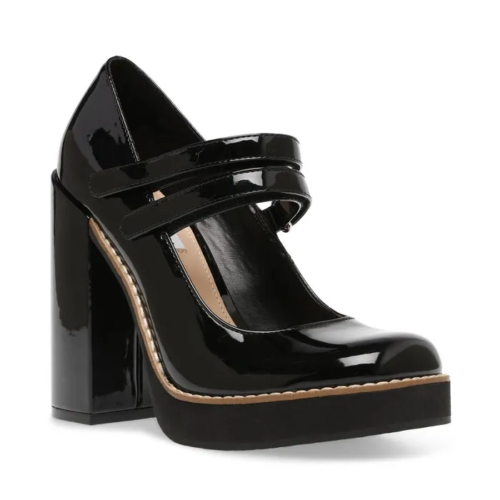 Steve Madden Twice Black Patent Womens Loafers