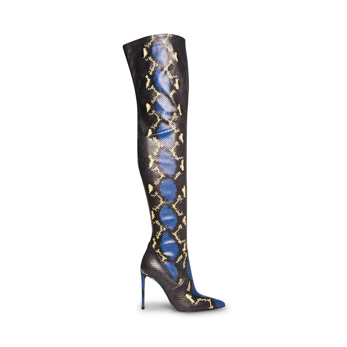 Steve Madden Vava Blue Snake Womens Boots