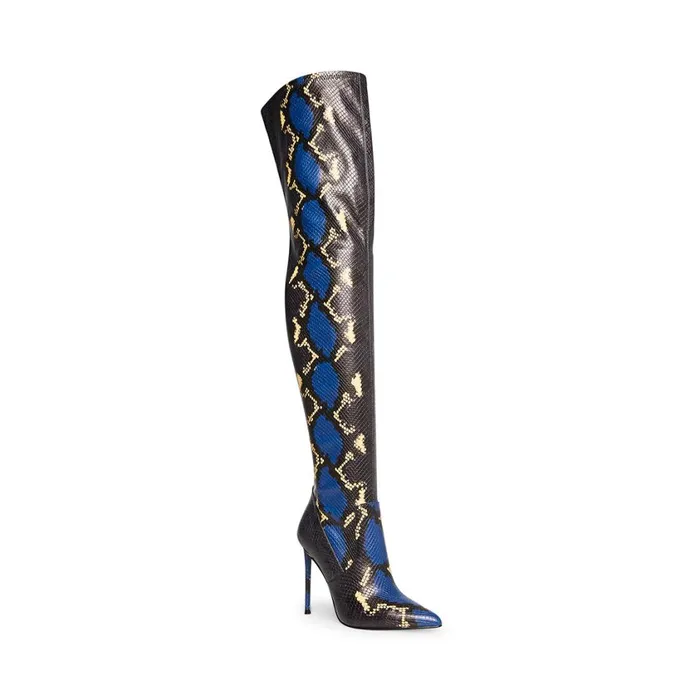 Steve Madden Vava Blue Snake Womens Boots