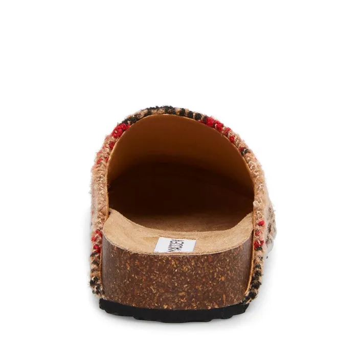 Steve Madden Vesa S Tan Plaid Womens Slippers