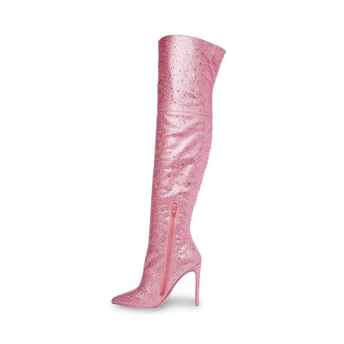 Steve Madden Vivianne Pink Womens Boots Steve Madden Vivianne Pink Womens Boots