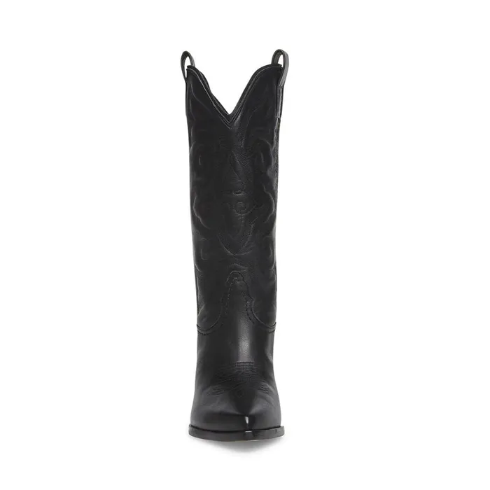Steve Madden West Black Leather Womens Boots Steve Madden West Black Leather Womens Boots