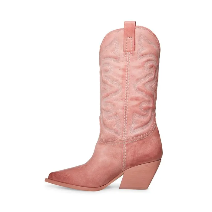 Steve Madden West Pink Leather Womens Boots Steve Madden West Pink Leather Womens Boots