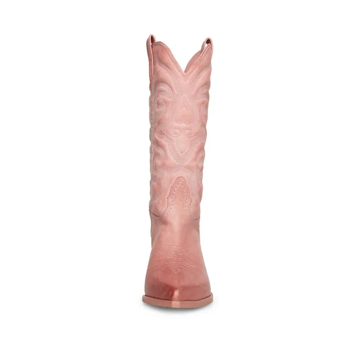 Steve Madden West Pink Leather Womens Boots Steve Madden West Pink Leather Womens Boots