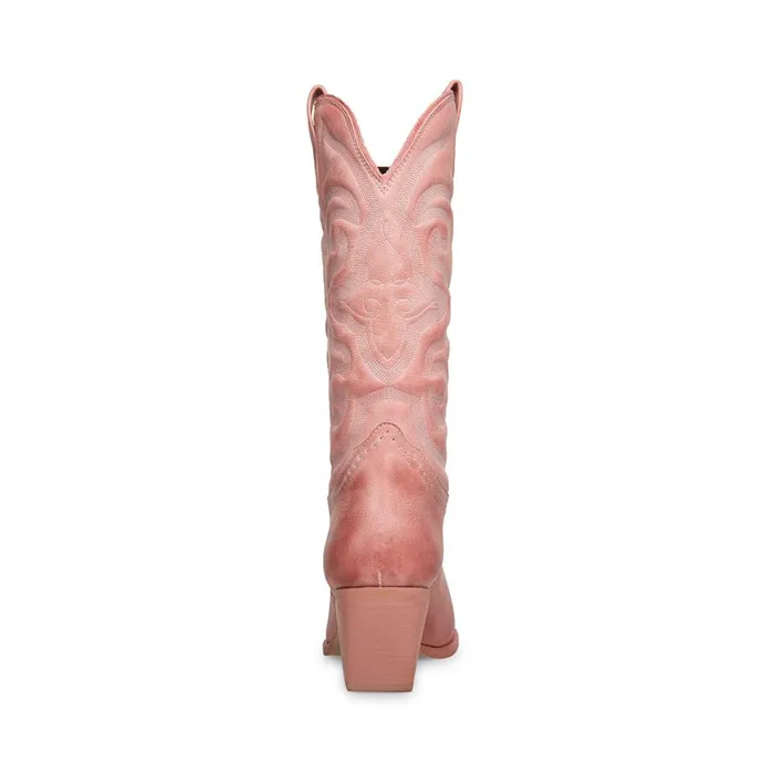 Steve Madden West Pink Leather Womens Boots Steve Madden West Pink Leather Womens Boots