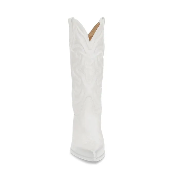 Steve Madden West White Leather Womens Boots Steve Madden West White Leather Womens Boots