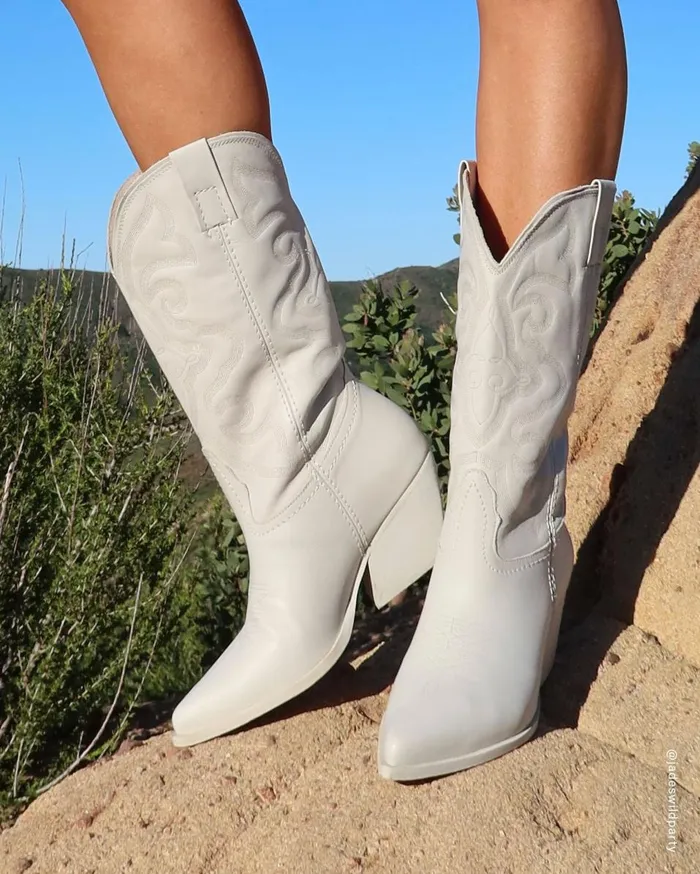 Steve Madden West White Leather Womens Boots Steve Madden West White Leather Womens Boots