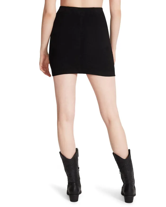 Steve Madden Westworld Fringe Skirt Black Womens Bottoms