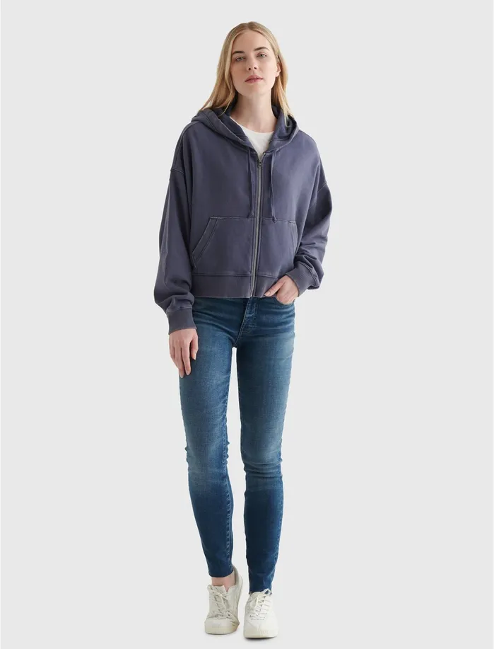 Sweaters and Sweatshirts Women Lucky Brand Boxy Full Zip Metropolis