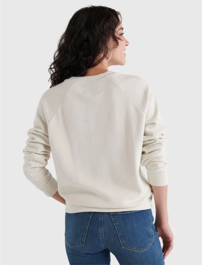 Sweaters and Sweatshirts Women Lucky Brand Lucky Bar Graphic Crew Pullover Silver Birch