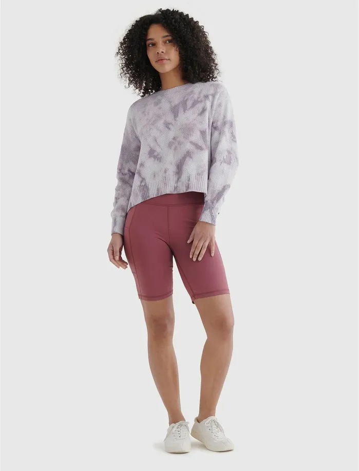 Sweaters and Sweatshirts Women Lucky Brand Open Back Pullover Grey Tye Dye