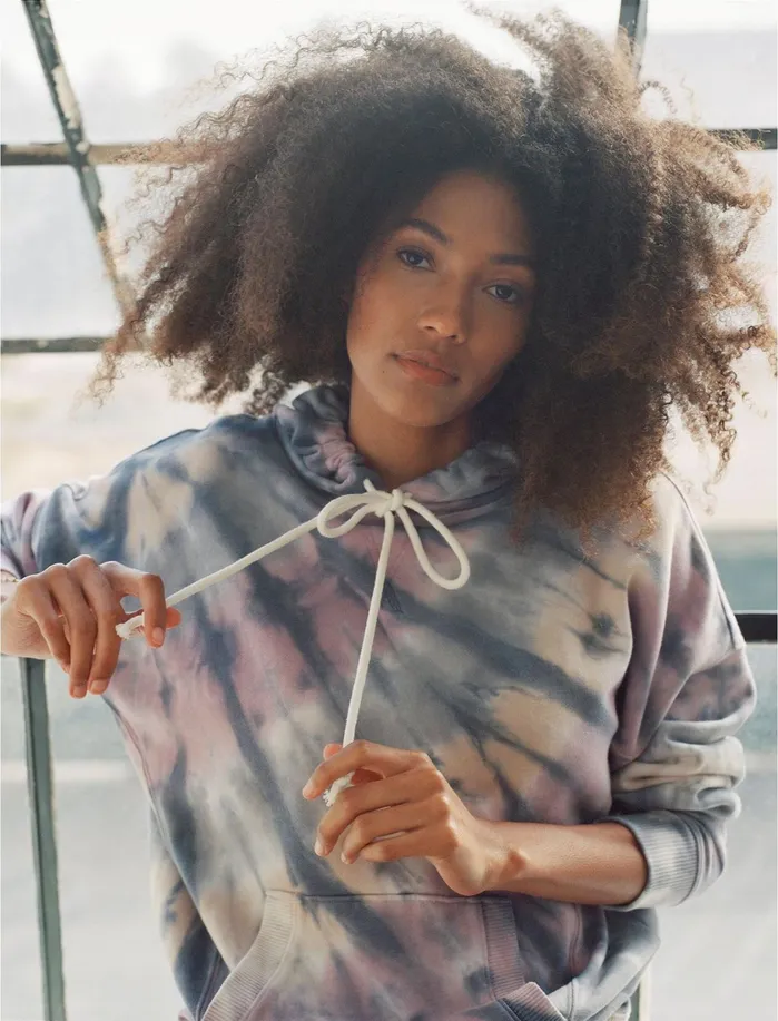 Sweaters and Sweatshirts Women Lucky Brand Side Seam Relaxed Hoodie Tie Dye