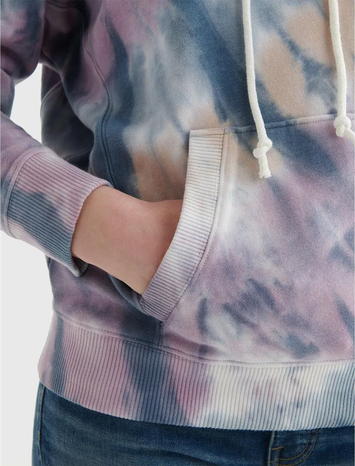 Sweaters and Sweatshirts Women Lucky Brand Side Seam Relaxed Hoodie Tie Dye