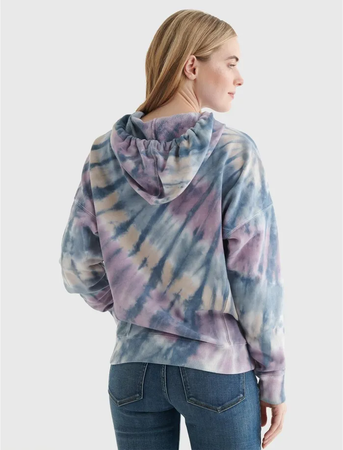 Sweaters and Sweatshirts Women Lucky Brand Side Seam Relaxed Hoodie Tie Dye