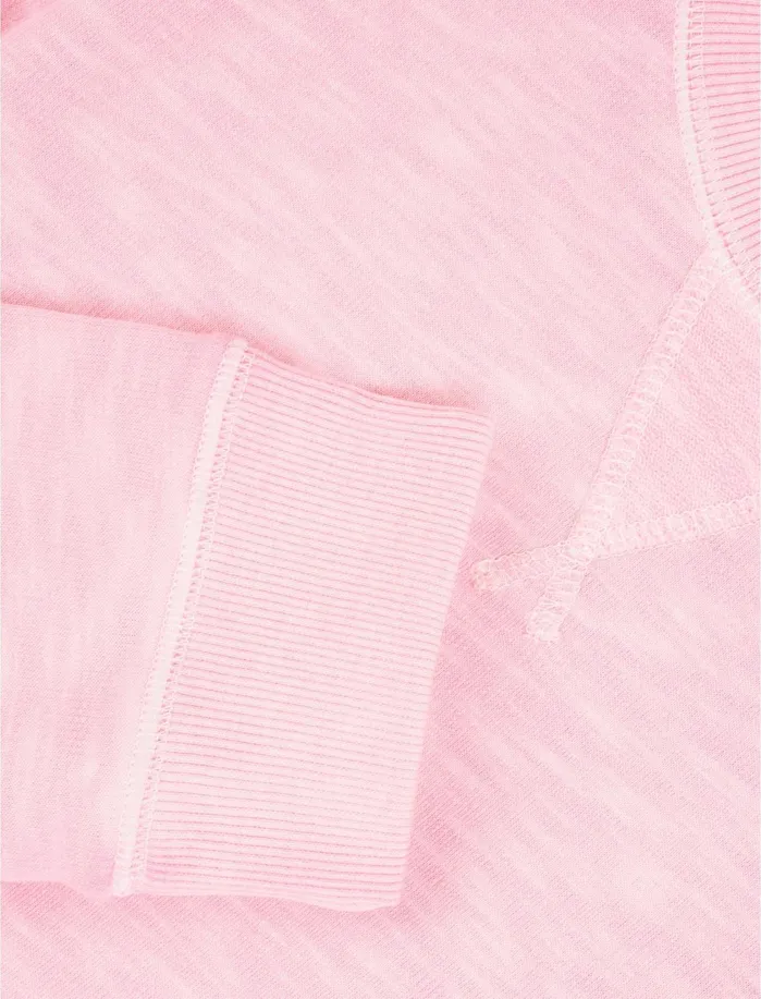 Sweaters and Sweatshirts Women Lucky Brand Solid Crew Neck Pullover Sweatshirt Cotton Candy