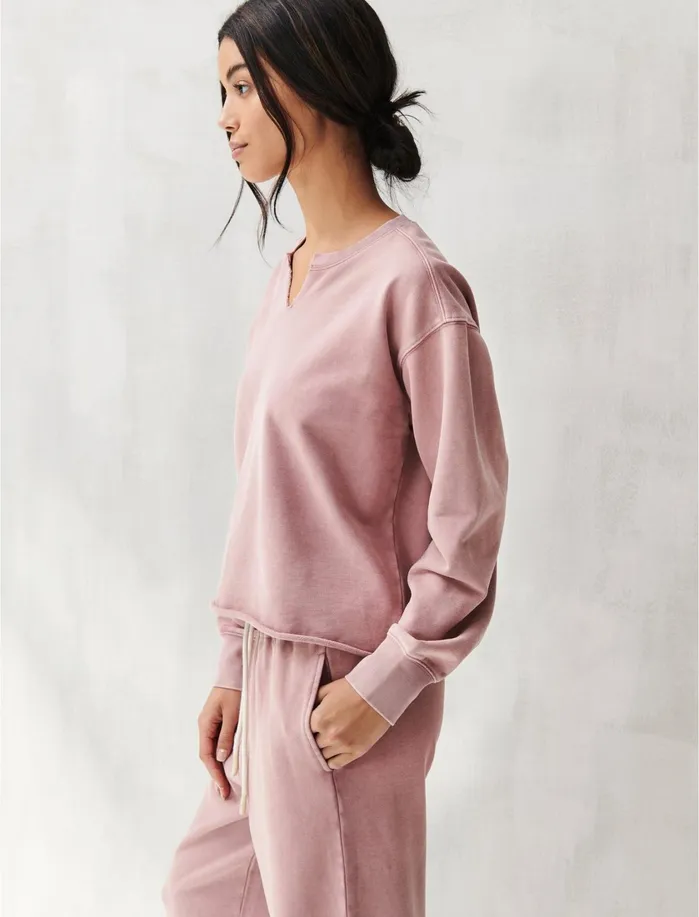 Sweaters and Sweatshirts Women Lucky Brand SUEDED TERRY CROP SWEATSHIRT Rose