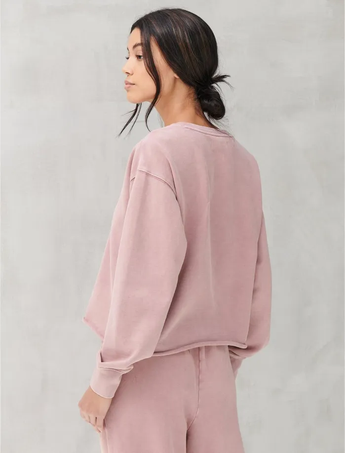 Sweaters and Sweatshirts Women Lucky Brand SUEDED TERRY CROP SWEATSHIRT Rose