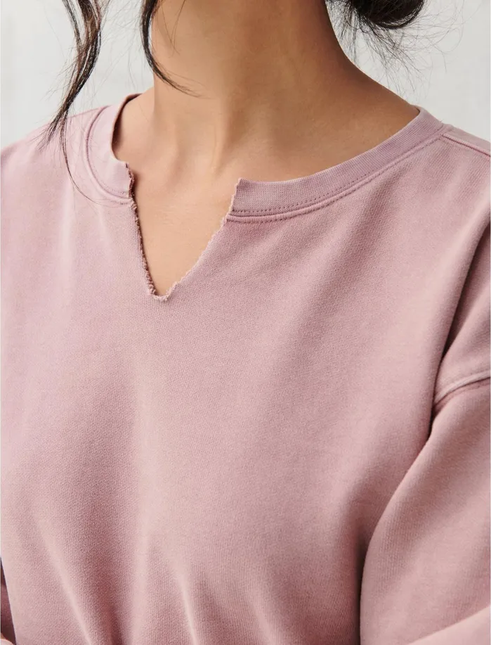 Sweaters and Sweatshirts Women Lucky Brand SUEDED TERRY CROP SWEATSHIRT Rose