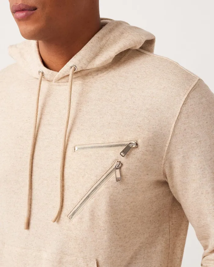 Sweaters Men 7 For All Mankind 7 Zip Hoodie In Heather Oatmeal
