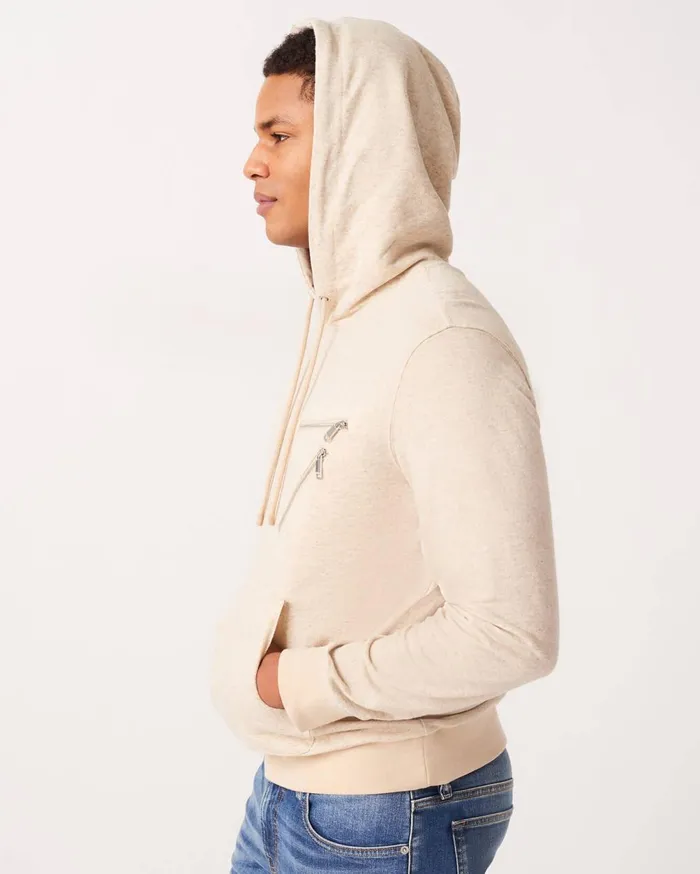 Sweaters Men 7 For All Mankind 7 Zip Hoodie In Heather Oatmeal