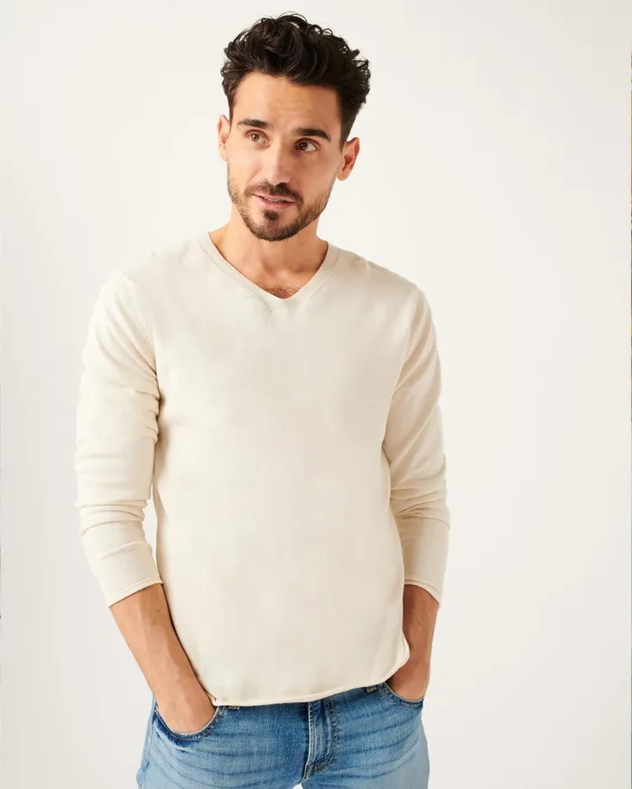Sweaters Men 7 For All Mankind Easy VNeck Sweater In Off White