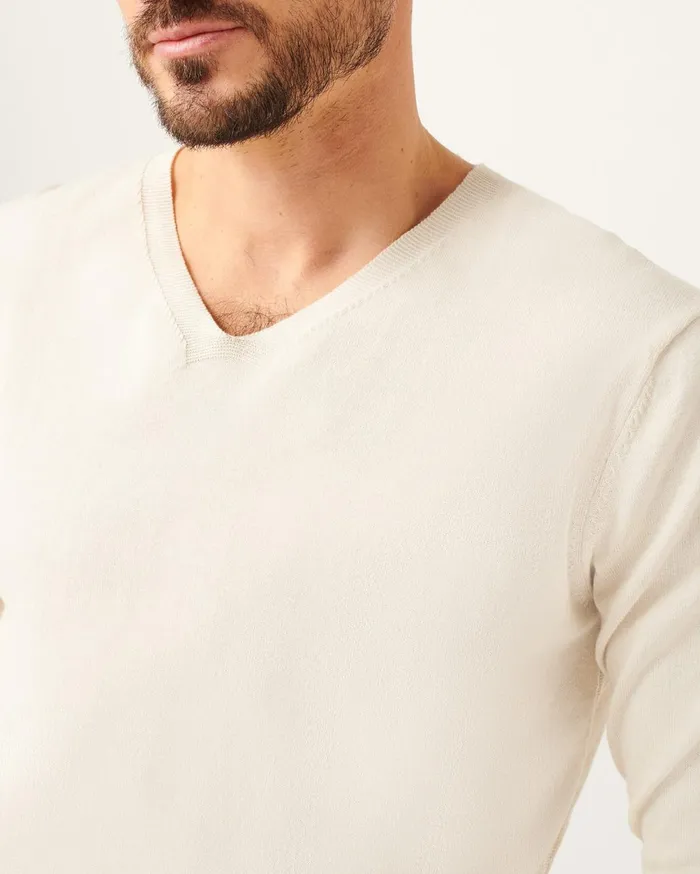 Sweaters Men 7 For All Mankind Easy VNeck Sweater In Off White