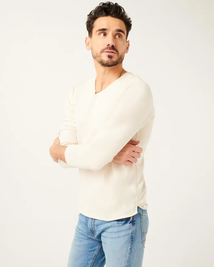 Sweaters Men 7 For All Mankind Easy VNeck Sweater In Off White