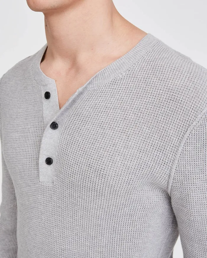 Sweaters Men 7 For All Mankind Military Sweater Henley In Fog