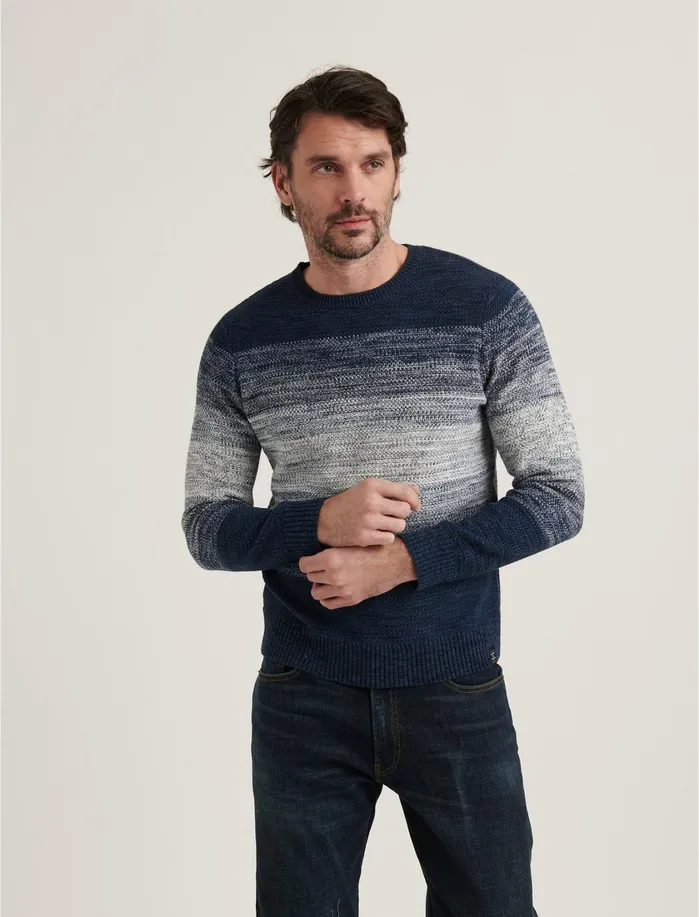 Sweaters Men Lucky Brand Marled Texture Crew Navy Multi