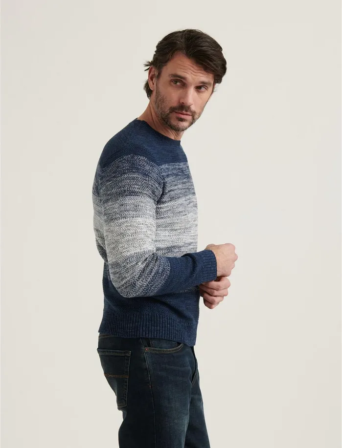 Sweaters Men Lucky Brand Marled Texture Crew Navy Multi