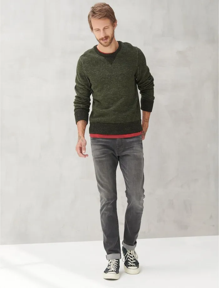 Sweaters Men Lucky Brand Plaited Crew Sweater 310 Olive