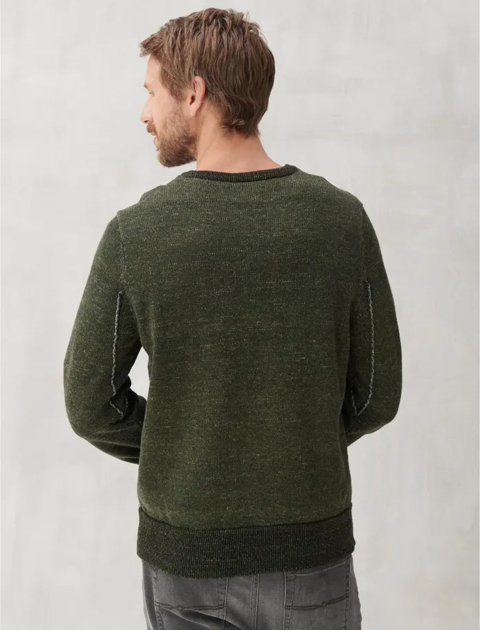 Sweaters Men Lucky Brand Plaited Crew Sweater 310 Olive
