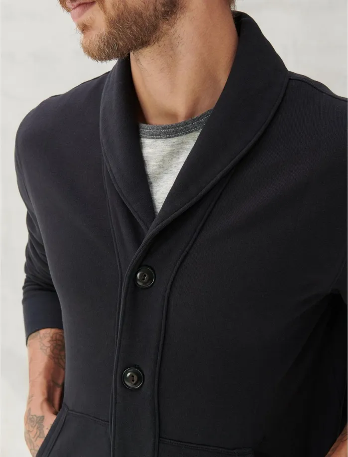 Sweaters Men Lucky Brand Sueded Terry Cardigan Jet Black
